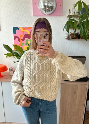 Pull en maille torsadée fait main vintage, marque: Fait Main, état: Très bon état, taille: L / 40 / 12, 35,00 €, 37,45 € Protection acheteurs (Pro) incluse