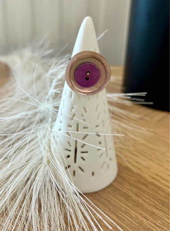Ravissante bague argenté forme bouton violet taille ajustable - photo numéro 4
