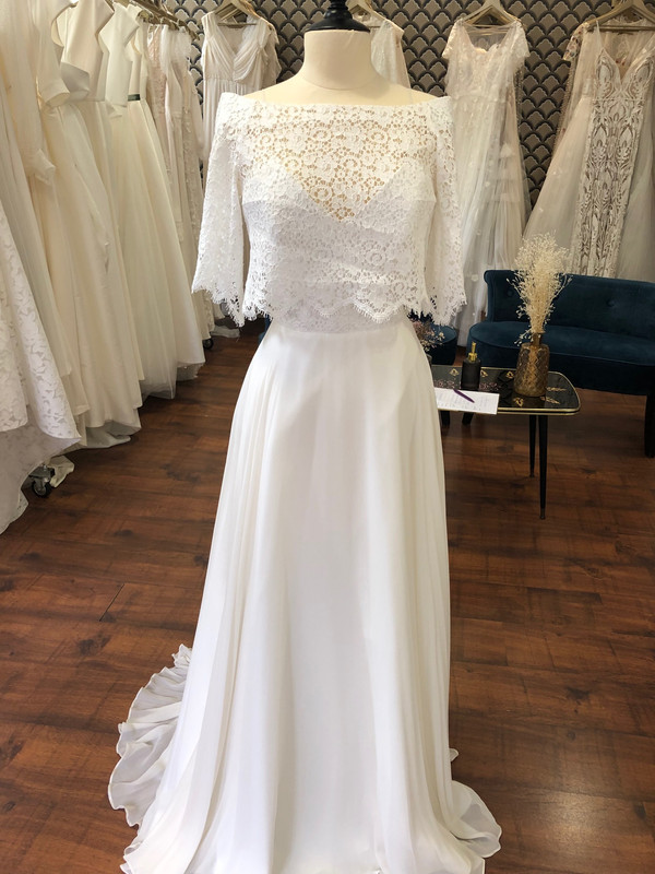 Robe de mari e Atelier Emelia avec top en dentelle