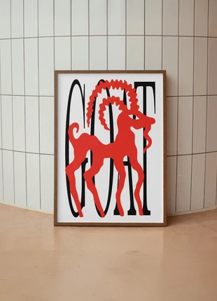 Goat - illustration poster, marke: Illustration, zustand: Neu, 9,90 €, 11,10 € inklusive Vinted-Käuferschutz