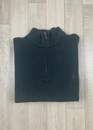 Pull Ralph Lauren half zip logo brodé couleur gris signe bordeaux taille XXL, brand: Ralph Lauren, condition: Very good, size: XXL, €45.00, €47.95 includes Buyer Protection