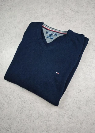 Pull col en V Tommy Hilfiger bleu coton taille L, marque: Tommy Hilfiger, état: Très bon état, taille: L, 19,90 €, 21,60 € Protection acheteurs (Pro) incluse
