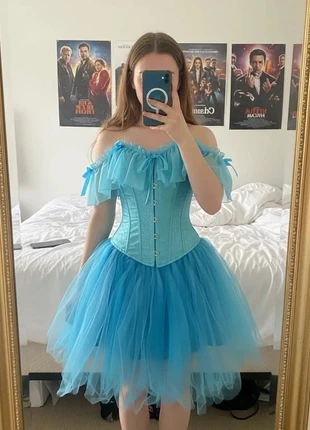 Robe Corset Tutu Bleu Turquoise – Féérique / Élégante / Cosplay / Princesse, merk: Atelier Ysée, staat: Heel goed, maat: M / 38 / 10, € 54,99, € 58,44 inclusief Kopersbescherming Pro
