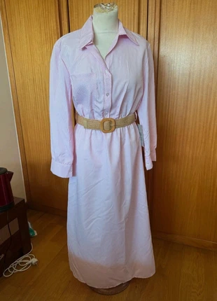 Vestido às riscas rosas, merk: Local, staat: Nieuw met prijskaartje, maat: L / 40 / 12, € 6,00, € 7,00 inclusief Kopersbescherming