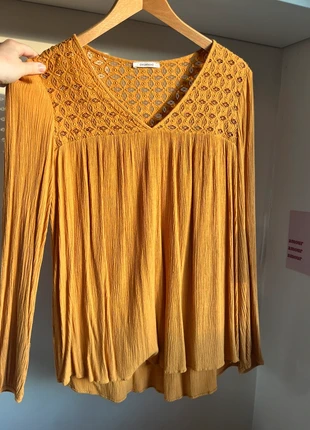 Blouse moutarde dentelle, brand: Promod, condition: Very good, size: M / 38 / 10, €4.50, €5.43 includes Buyer Protection