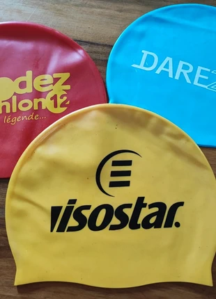 Lots 3 bonnets de natation Triathlon silicone collector, marke: dare2tri, zustand: Sehr gut, 7,00 €, 8,05 € inklusive Vinted-Käuferschutz