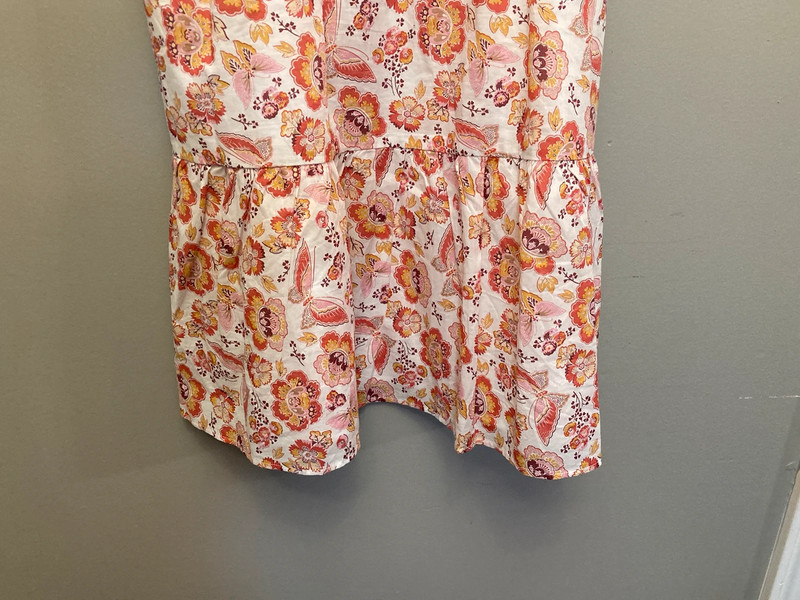 Loft Size Medium Petite Womens White & Pink Floral Print Sleeveless Dress #F-5-8-100 4