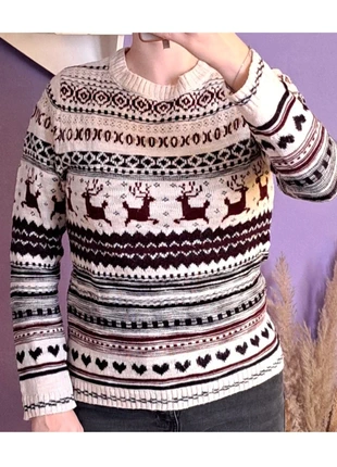 Maglione con renne, reindeer sweater, pull noel renne, merk: xmas, staat: Heel goed, maat: L / 40 / 12, € 5,00, € 5,95 inclusief Kopersbescherming