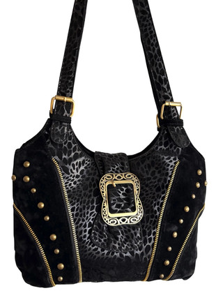 Sac à main épaule noir léopard effet suede clouté boucle dorée vintage y2k 2000s 90s bratz coquette, marque: Vintage Dressing, état: Très bon état, 29,99 €, 32,19 € Protection acheteurs (Pro) incluse