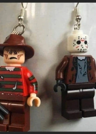 Freddy and Jason custom minifigure earrings, brand: horror, condition: New without tags, £8.50, £9.63 includes Buyer Protection Pro