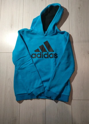 Sweat à capuche bleu adidas, brand: adidas, condition: Very good, size: 11 years / 146 cm, €15.00, €16.45 includes Buyer Protection