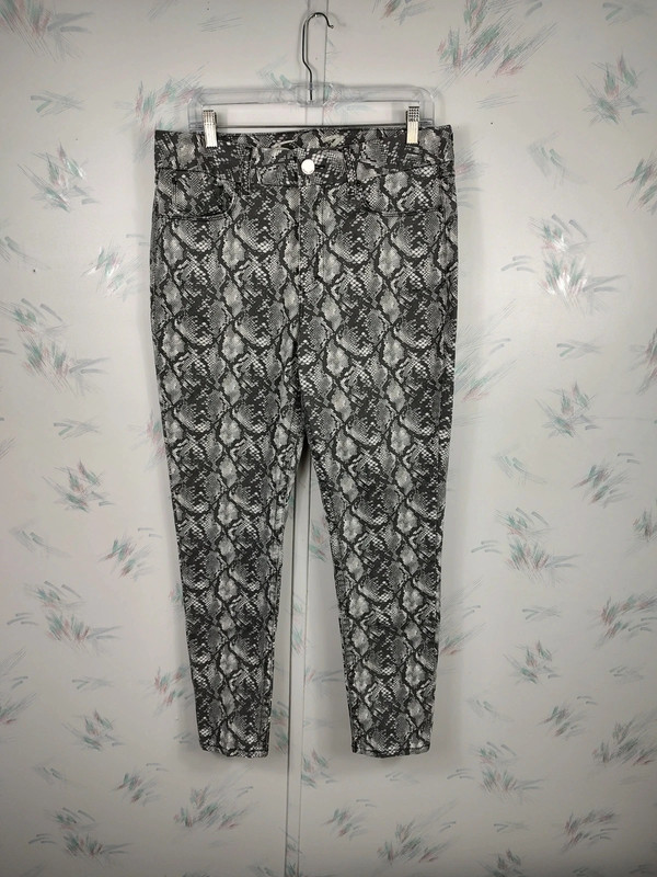 Seven7 Snakeskin Tummyless High Rise Skinny Jeans 1