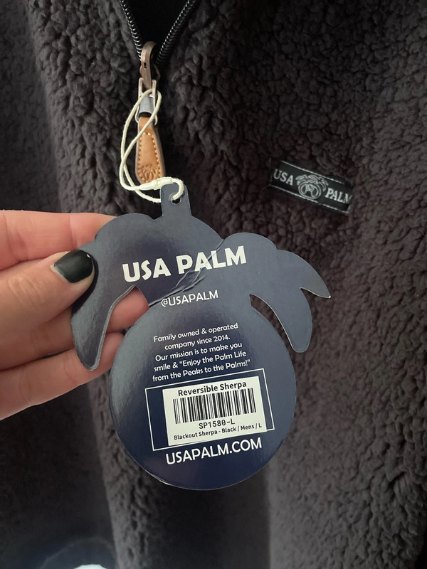 Black USA Palm Reversible Sherpa 3