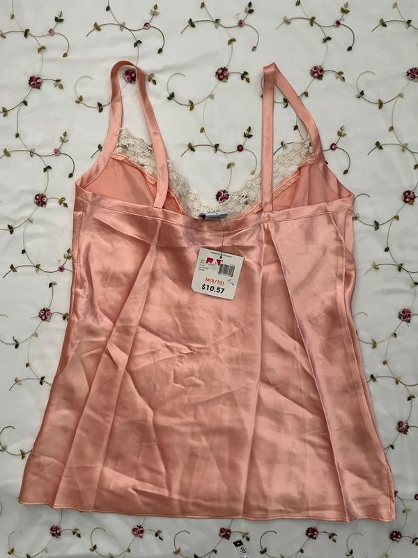 nwt satin floral lace trim cami 2