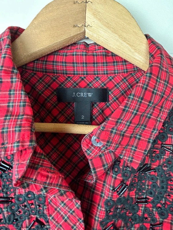 J. Crew Western Style Red Plaid Button Down 2