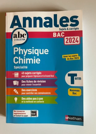 Annales bac 2024 et 2023 terminal pour spécialité physique chimie, condition: New without tags, €4.50, €5.43 includes Buyer Protection