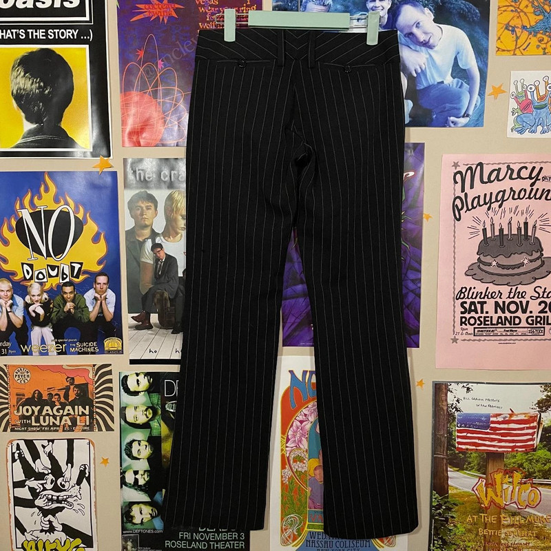 Low Rise Pinstripe Flare Pants 4