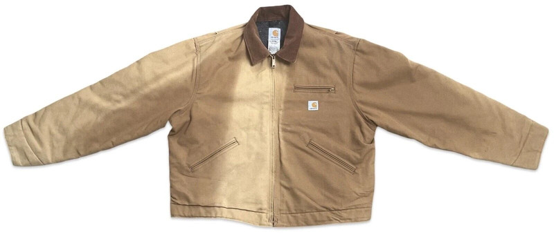 Carhartt Blanket-Lined Firm Duck Detroit Jacket, Size 48 Regular, Sun-Bleached, J01 BRN 3