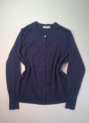 Cardigan femme bleu marine / Gilet à boutonner col rond de créateur - Taille L, marca: Vintage Dressing, estado: Muito bom, tamanho: L / 40 / 12, €12.90, €14.25 inclui Proteção do Comprador