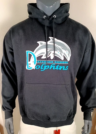 Sweat Hanes Stevens School Dolphins noir pull à capuche poche ventrale regular oversize - Taille XL, marque: Hanes, état: Très bon état, taille: XL, 14,00 €, 15,40 € Protection acheteurs incluse