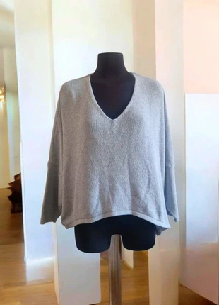 Pull gris oversize étoile dorée dans le dos Taille Unique Made in Italia, brand: Italia, condition: Very good, size: XXXL / 46 / 18, €10.99, €12.24 includes Buyer Protection