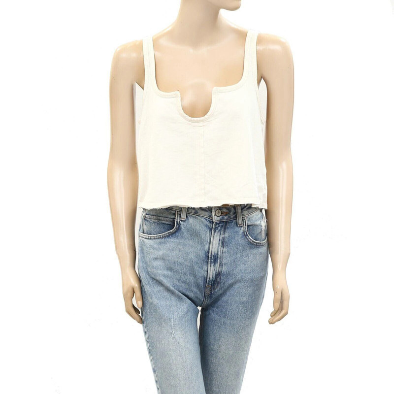 Out From Under Urban Outfitters Ryder Tank Cropped Top Solid Ivory M New 257638 1