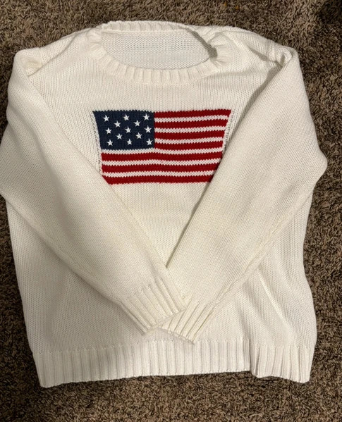 American flag knitted shein sweater 1