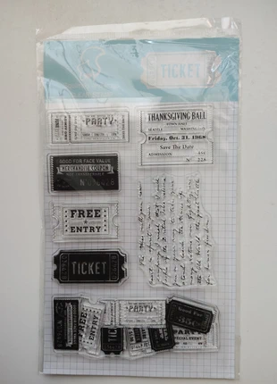 Tampons silicone thème ticket, invitation, coupon d'achat scrapbooking, brand: Squirrels ans frogs, condition: New with tags, €5.00, €5.95 includes Buyer Protection