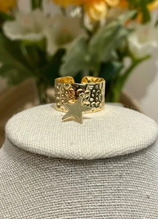 Bague martelée dorée femme ajustable en acier inoxydable, marca: Tendance, estado: Muito bom, tamanho: Ajustável, €7.90, €9.00 inclui Proteção do Comprador Pro