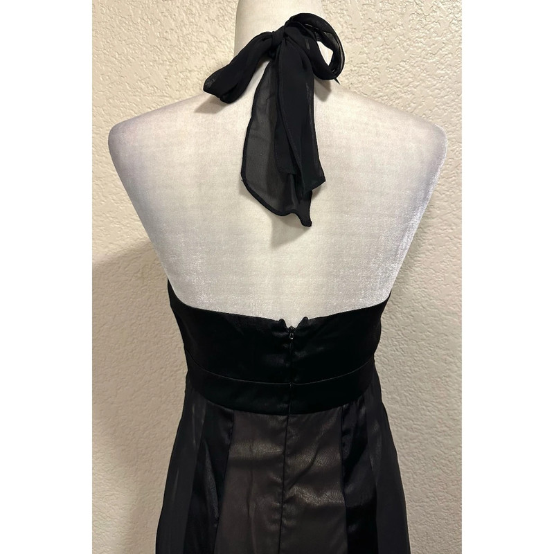 AGB Dress Vintage 90s Black Chiffon Halter Party Dress 5