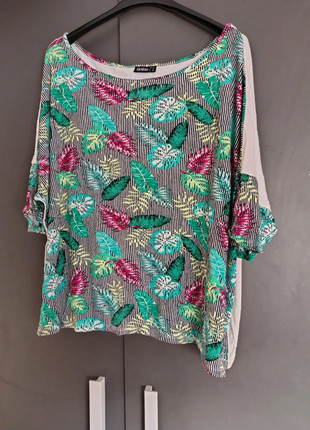 Camiseta de Verano con Estampado Floral, marque: Janina, état: Très bon état, taille: 4XL / 48 / 20, 7,50 €, 8,58 € Protection acheteurs incluse