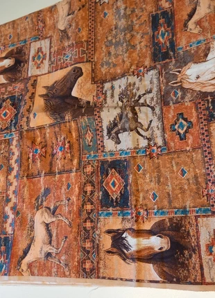 Tissu Coton "Chevaux" - H100 cm x L106 cm, marque: Coton, état: Neuf sans étiquette, 6,00 €, 7,00 € Protection acheteurs incluse