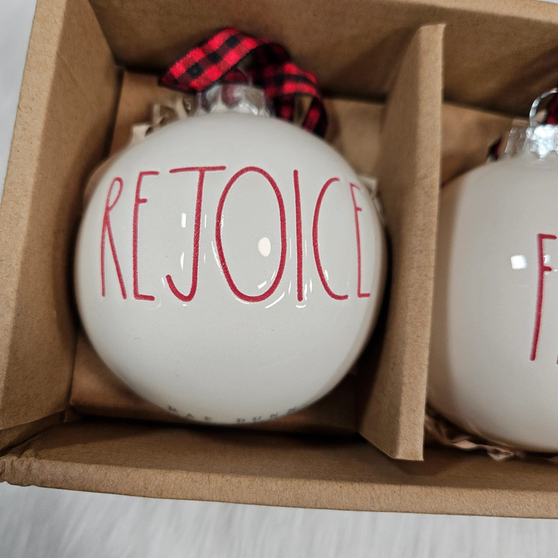 Rae Dunn Rejoice Faith Amen Christmas Ornaments 2