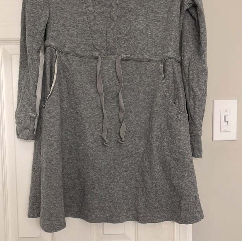 Anthropologie Saturday Sunday Gray Cotton Cinch Waist Long Sleeved Dress 4