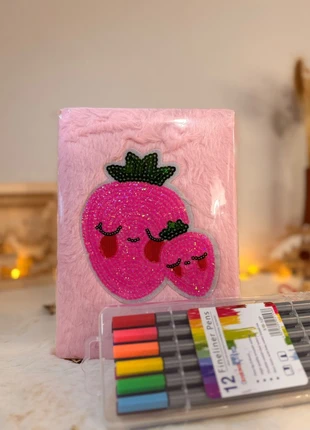 Set écriture - Carnet fourrure à motif, brand: Set, condition: New with tags, size: 3 years / 98 cm, €6.90, €7.95 includes Buyer Protection