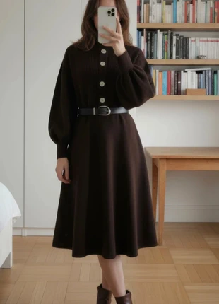 Robe longue marron avec boutons sans la ceinture style vintage boheme taille S, marke: Cognacelle, zustand: Sehr gut, größe: S / 36 / 8, 59,90 €, 63,60 € inklusive Vinted-Käuferschutz