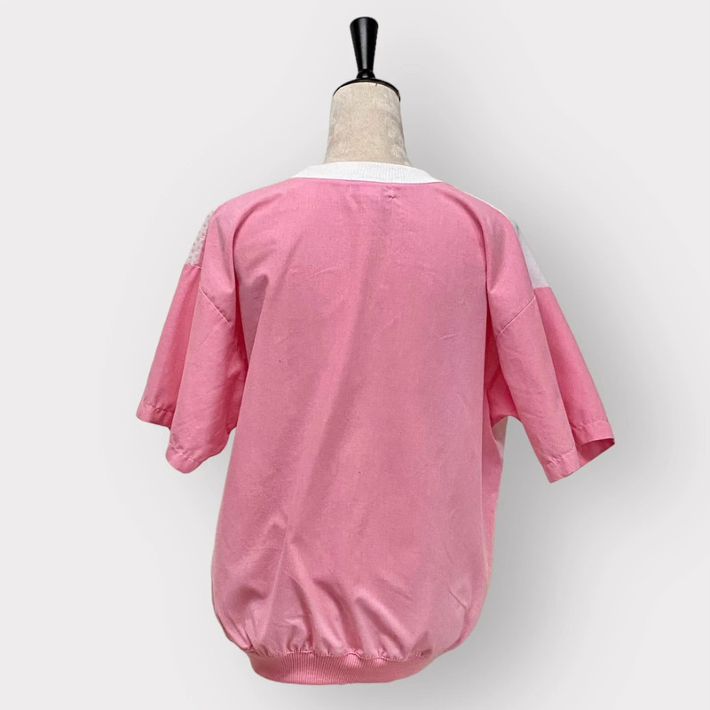 Lavon Vintage Abstract Shirt Pink White 4