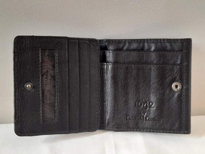 1642 Lichfield leather wallet and coin purse Dark Brown | Vinted