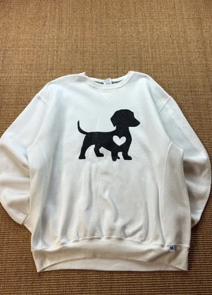 Russell Athletic crewneck blanc print chien cœur style minimal USA 90s 2000s XL mixte #0286, marke: Russell Athletic, zustand: Sehr gut, größe: XL, 27,44 €, 29,51 € beinhaltet Vinted-Käuferschutz Pro