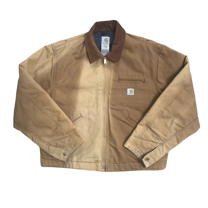 Carhartt Blanket-Lined Firm Duck Detroit Jacket, Size 48 Regular, Sun-Bleached, J01 BRN 2