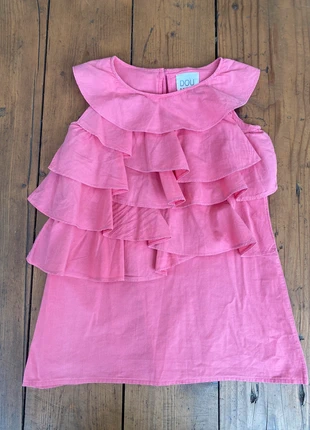 Abito rosa DOU DOU a balze per bambina di 2 Anni, brand: DOUUOD KIDS, condizioni: Ottime, taglia: 24-36 mesi / 92 cm, €15.00, €16.45 include la Protezione acquisti