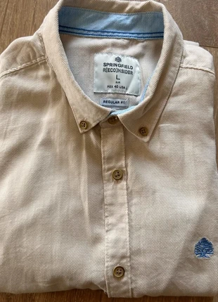 Chemise manches courtes beige Springfield taille L en coton, marque: Springfield, état: Très bon état, taille: L, 6,00 €, 7,00 € Protection acheteurs incluse