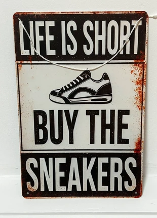 Large metal tin novelty trainer sneaker themed vintage style wall hanging decor plaque, brand: brand new A4, condition: New without tags, size: Other, £9.99, £11.19 includes Buyer Protection