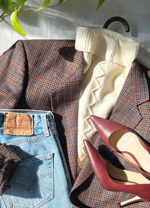 90s vintage bordeaux oversized herbst blazer sakko autumn  unisex parisvibes wool, merk: Vintage, staat: Heel goed, maat: XL / 42 / 14, € 45,00, € 47,95 inclusief Kopersbescherming