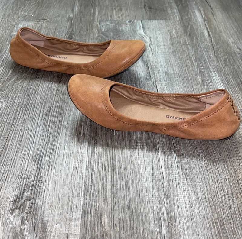 Brown Lucky Brand Emmie Leather Ballet Flats size 7.5 4