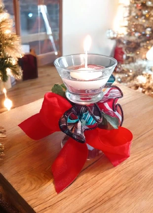 Bougie bougeoir en verre ornement décoration de table fête fleur de Noël création, marca: Fait Main, estado: Muy bueno, 8,00 €, 9,10 € Protección al comprador incluida