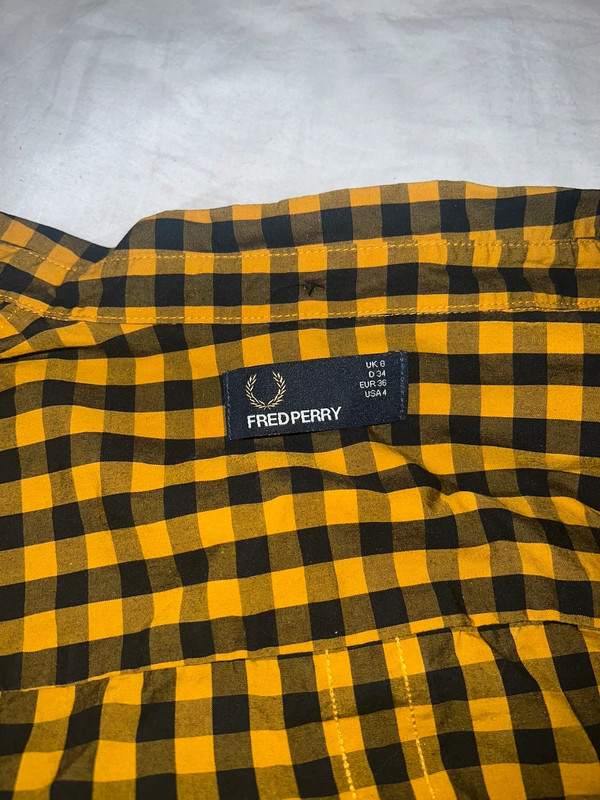 Women’s mustard Fred Perry checked shirt 2