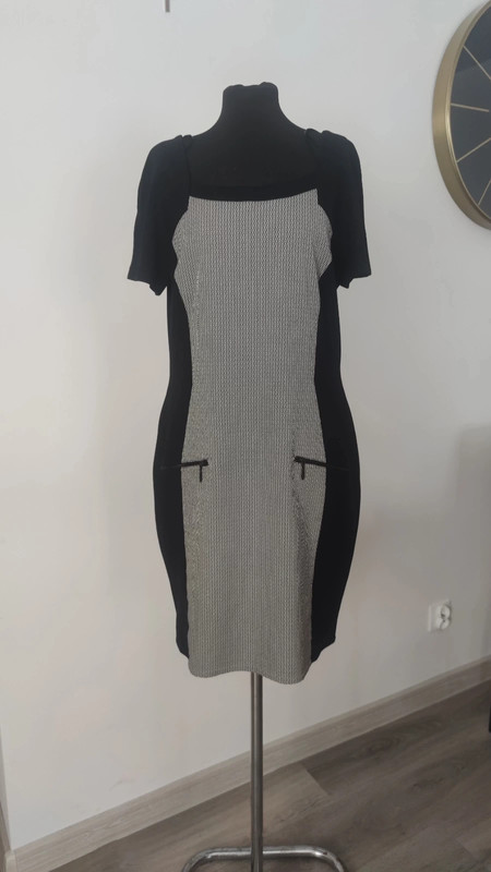 Wyszczuplająca czarno-biała sukienka/tunika - Vinted
