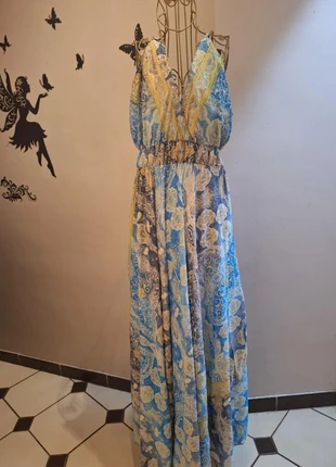 Robe longue en soie imprimée, zustand: Sehr gut, größe: L / 40 / 12, 25,00 €, 26,95 € inklusive Vinted-Käuferschutz