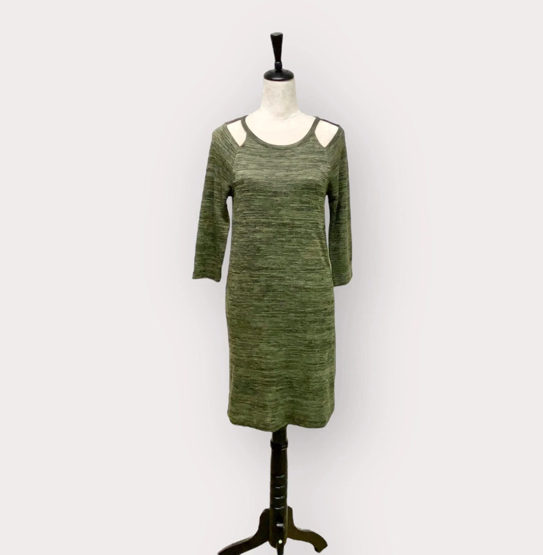 Anthropologie Alya Cut Out T-Shirt Dress Green 1